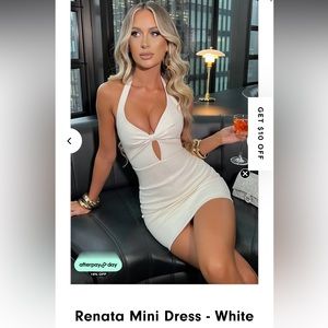 White keyhole mini dress